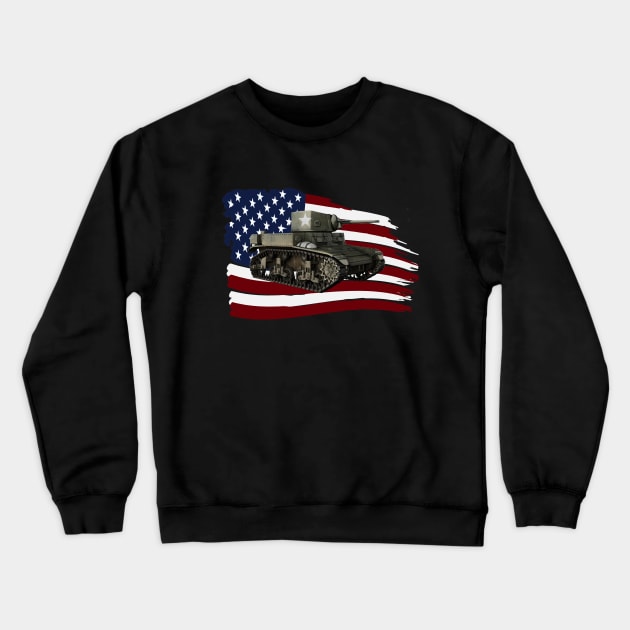 M3 Stuart Tank WW2 Crewneck Sweatshirt by Dirty Custard Designs 